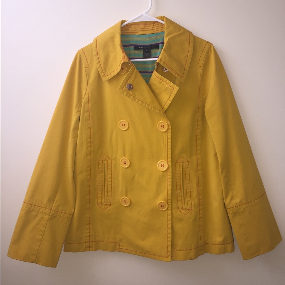 Marc Jacobs Yellow Double-Breasted Pea Coat